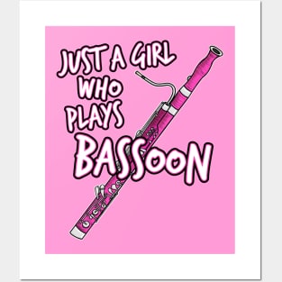 Just A Girl Who Plays Bassoon Female Bassoonist Posters and Art